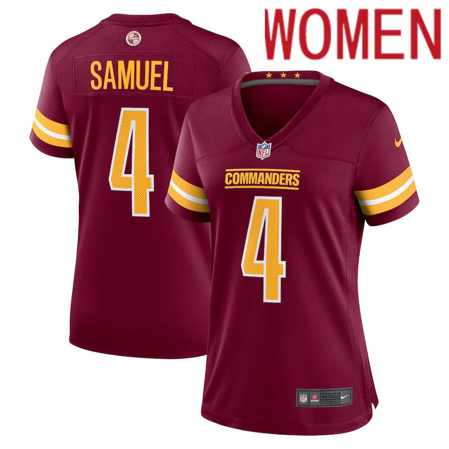 Women Washington Commanders #4 Curtis Samuel Nike Burgundy Game Player NFL Jersey